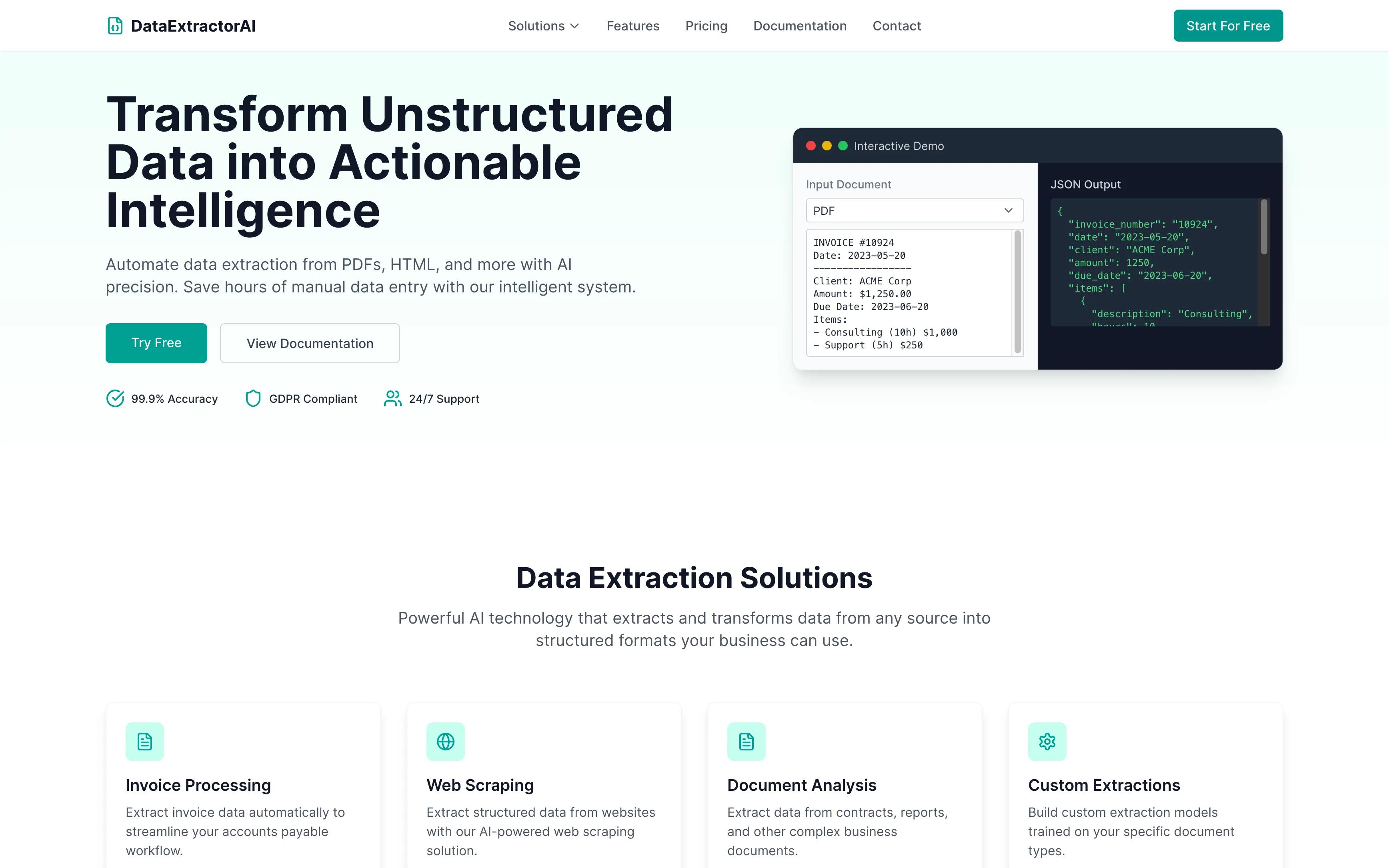 DataExtractorAI Screenshot